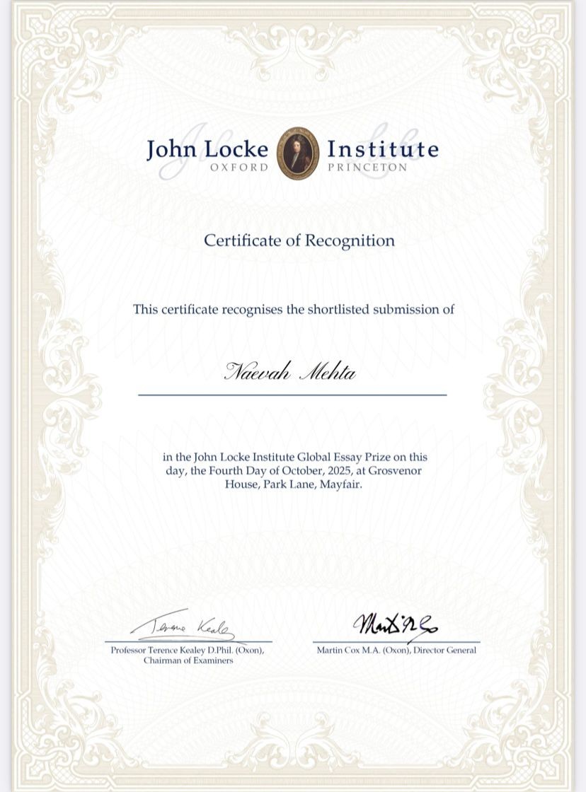 Global Recognition for Naevah Mehta