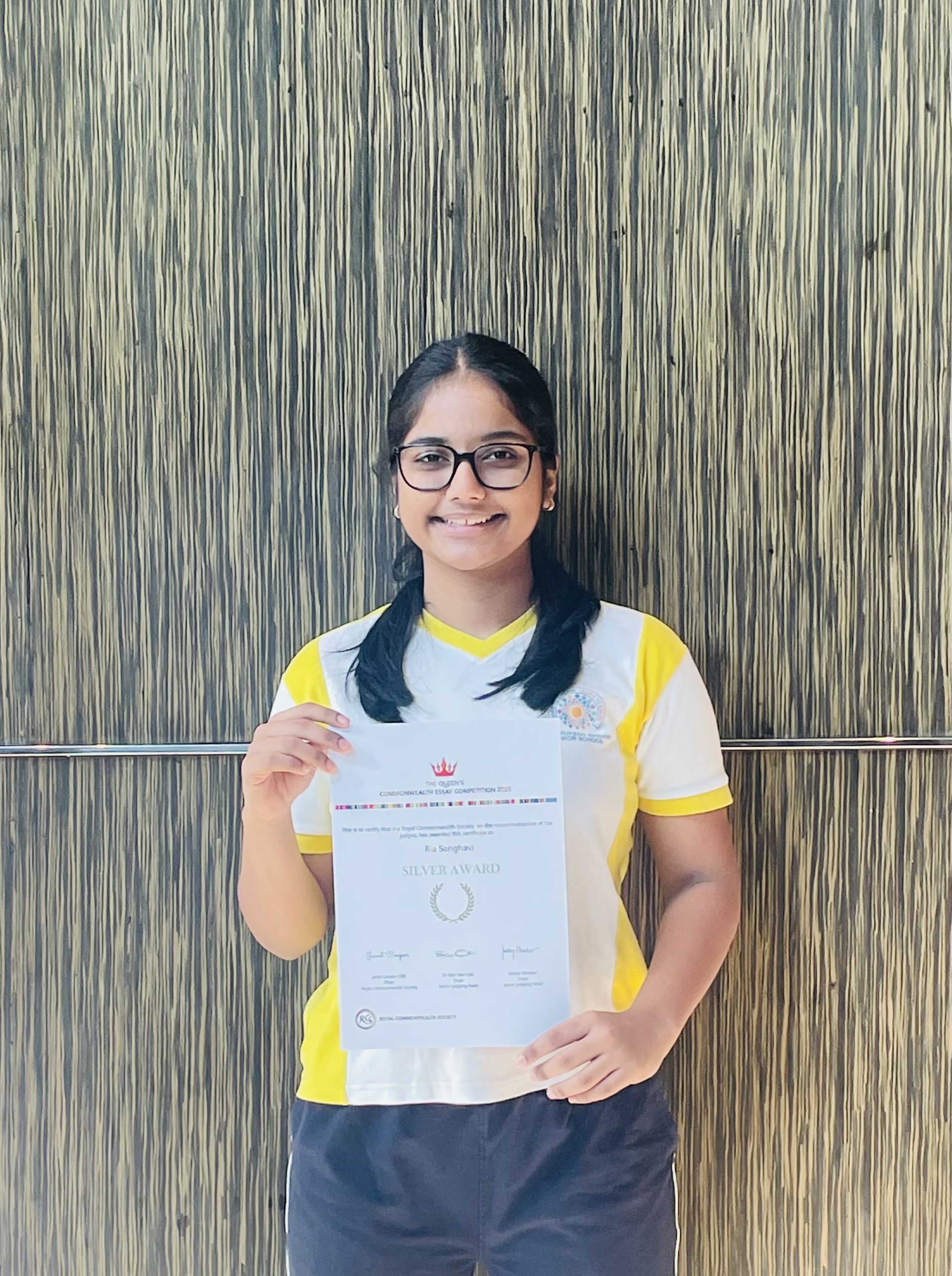 Ria Sanghavi Wins Silver at the Queen’s Commonwealth Essay Competition 2025