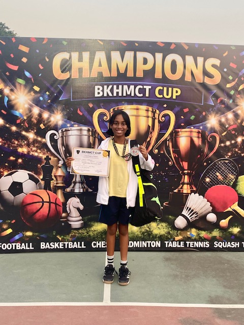 FOR Website:- Under NMAJS Student Achievements   Silver Medal Finish for Veronica Sridharan at Inter-School Tennis Championship