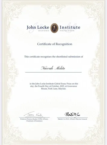 Global Recognition for Naevah Mehta