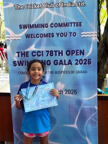 Sara Jhaveri Wins Bronze at CCI Annual Swimming Gala