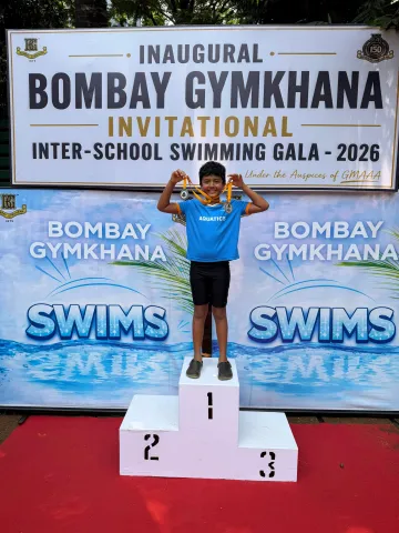 Krish Jain Excels at the Inaugural Bombay Gymkhana Inter-School Swim Gala