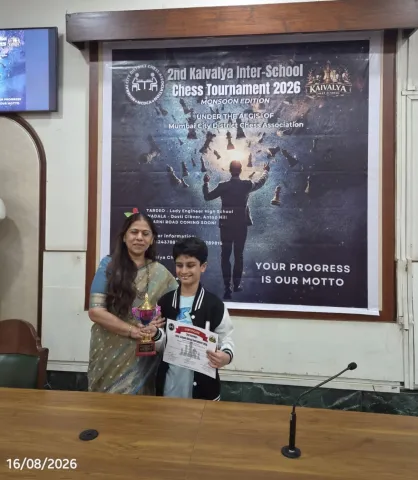 Ahaan Kataruka Wins the U11 Title at Kaivalya Interschool Chess Tournament